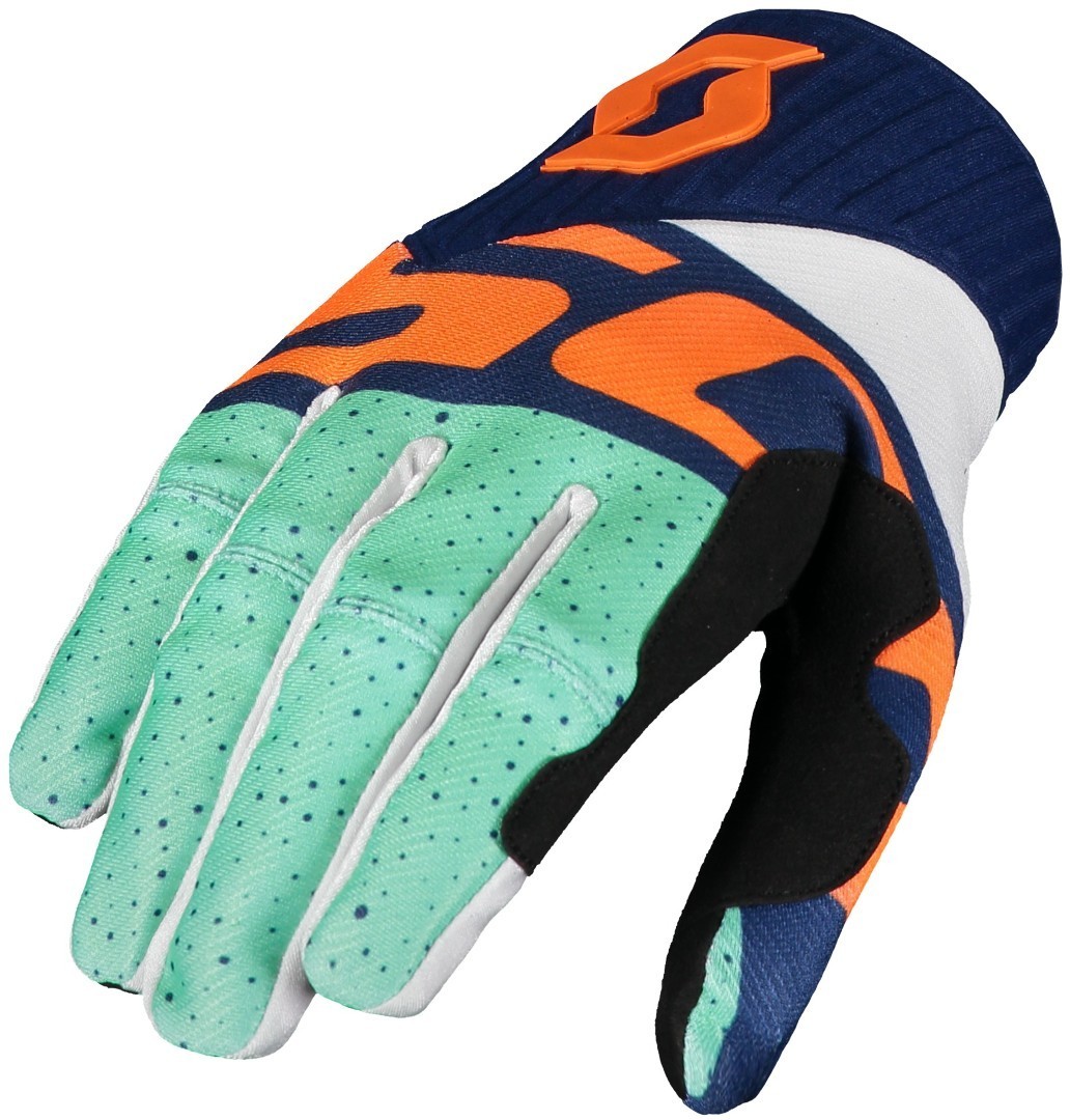 Scott 450 Track Gants de motocross Rouge Turquoise Bleu M