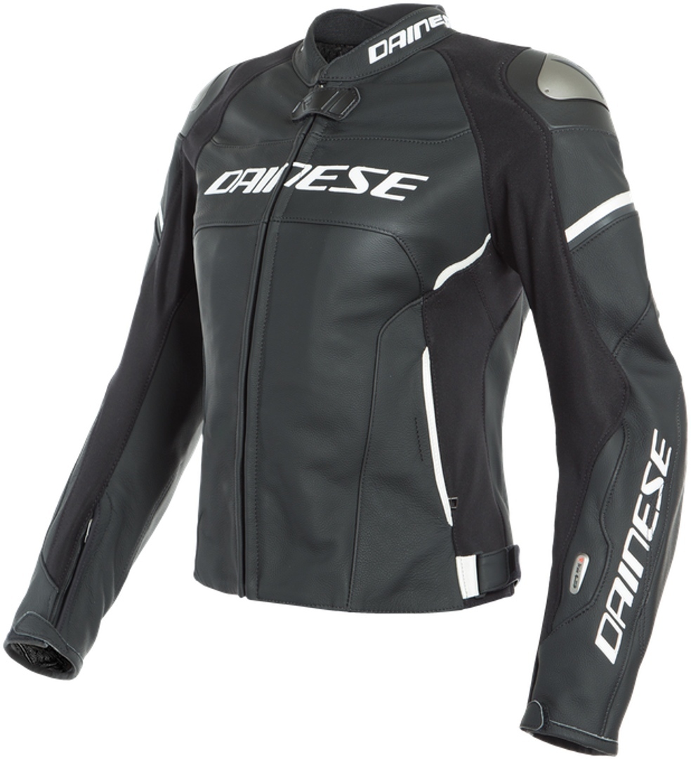 Dainese Racing 3 Lady D-Air® Airbag Veste de moto en cuir de dames Noir Blanc 40