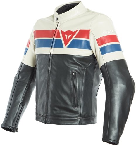 Dainese 8 Track Motorfiets Lederen Jas Zwart Wit Rood 46 dainese kopen in de aanbieding