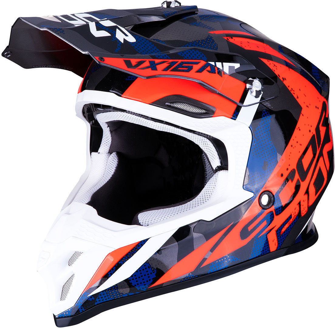 Scorpion VX-16 Air Waka Casque de motocross Rouge Bleu S