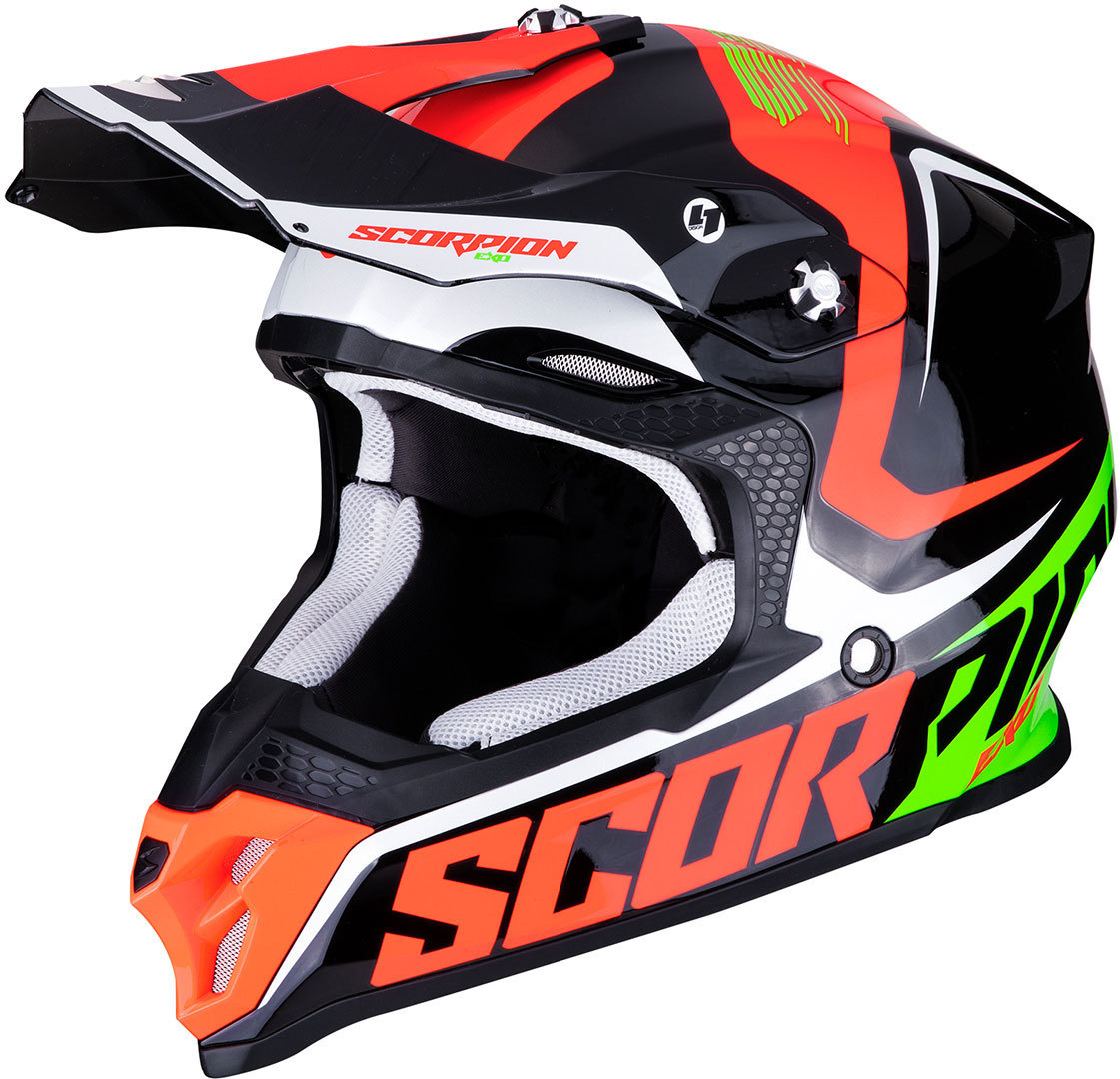 Scorpion VX-16 Air Ernee Casque de motocross Noir Rouge Vert XS