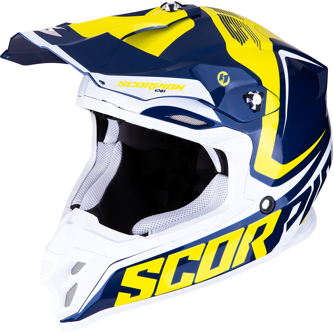 Scorpion VX-16 Air Ernee Casque de motocross Jaune Bleu XS