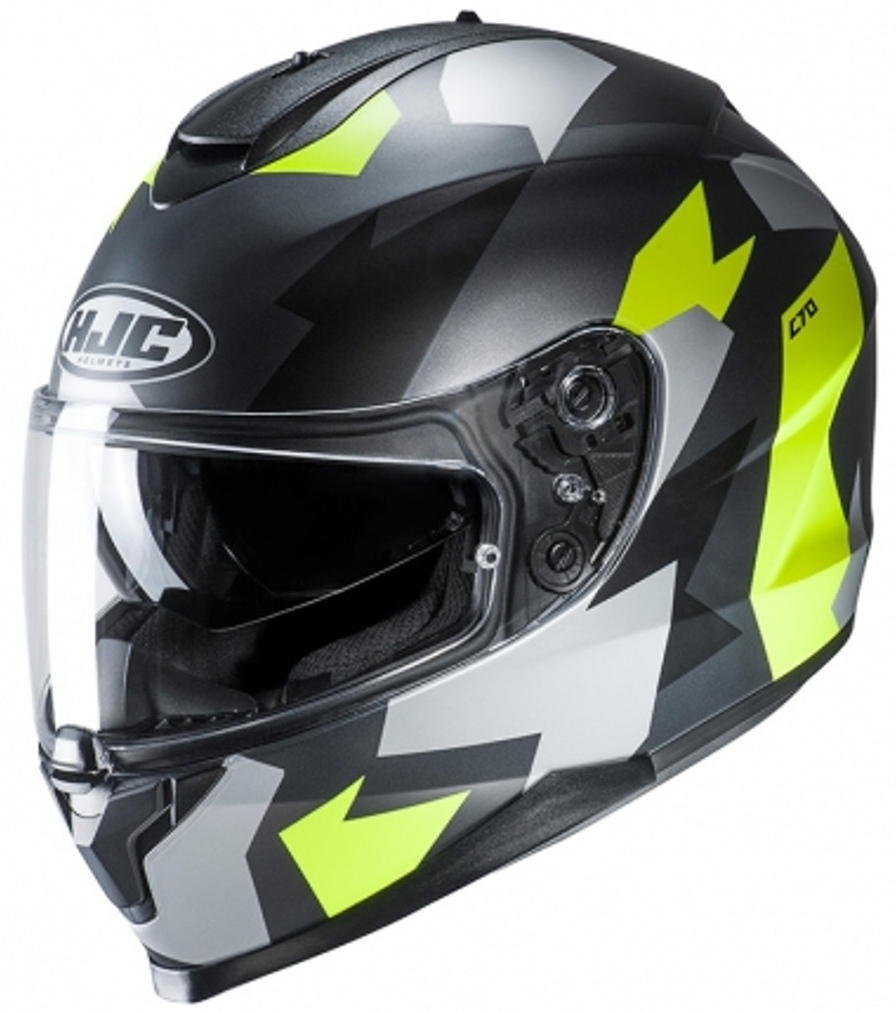 HJC C70 Valon Casque Noir Blanc Jaune XS