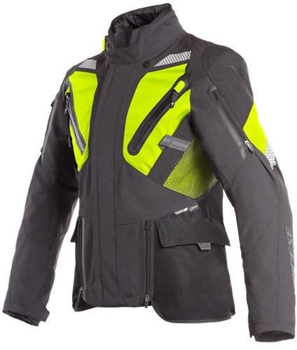 Dainese Gran Turismo Goretex Motorfiets Textiel Jas Zwart Geel 46 dainese kopen in de aanbieding