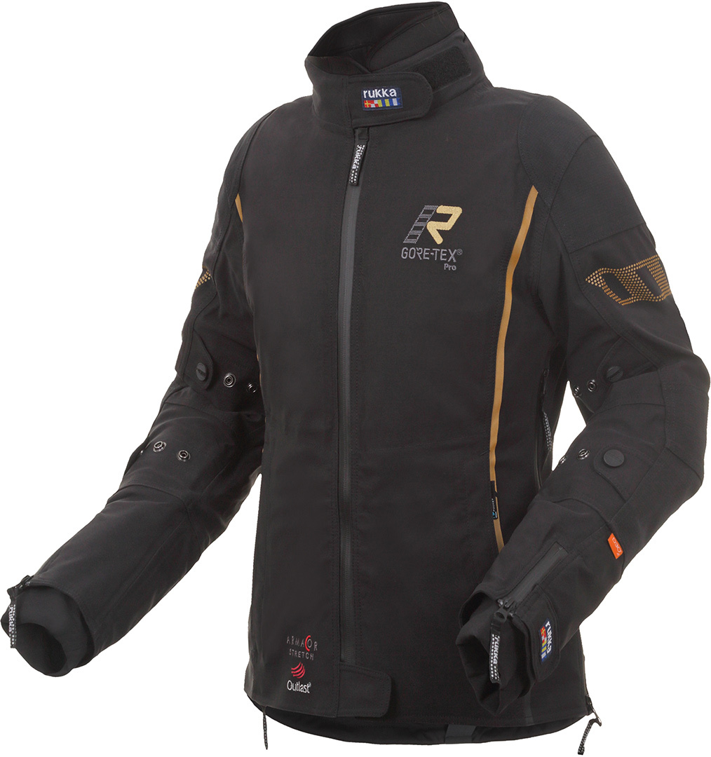 Rukka Spektria Gore-Tex Veste de dames moto Textile Noir Or 34