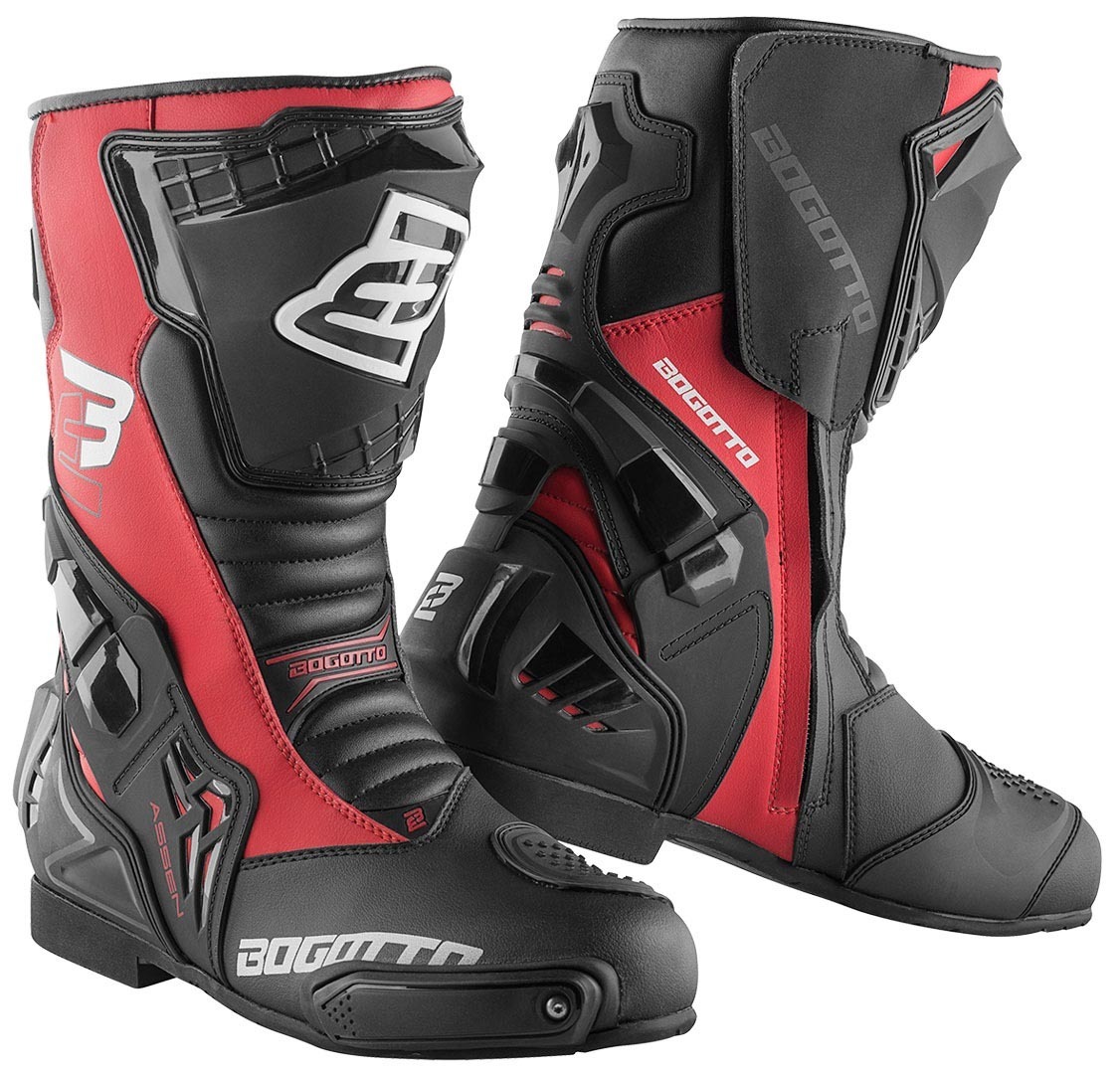 Image of Bogotto Assen Bottes de moto Noir Rouge 40