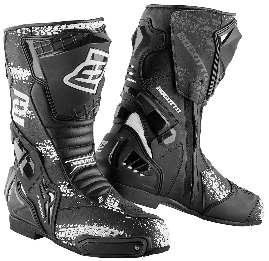 Image of Bogotto Assen Evo Bottes de moto Noir Blanc 40