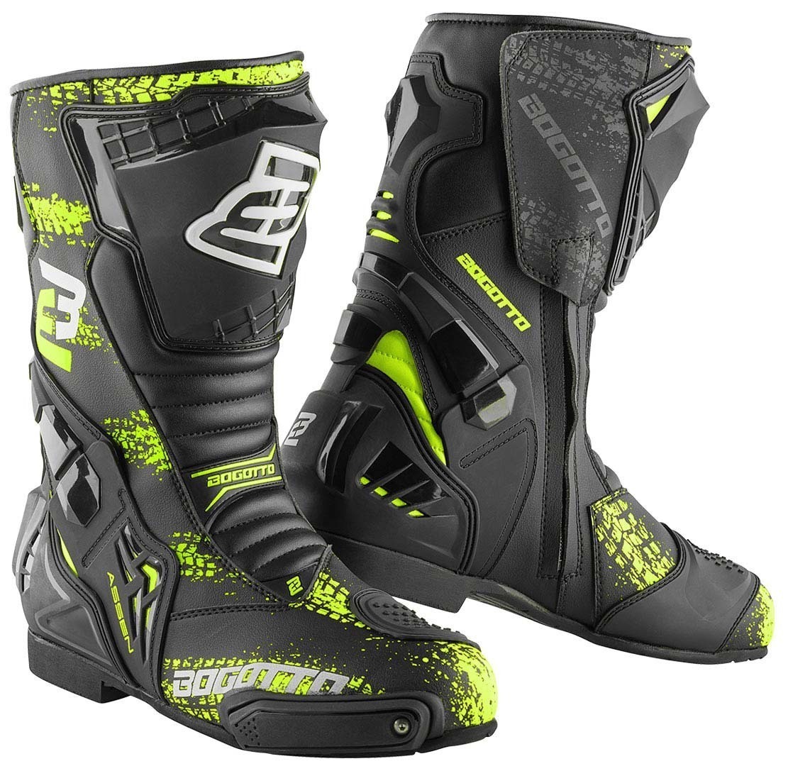 Image of Bogotto Assen Evo Bottes de moto Noir Jaune 40