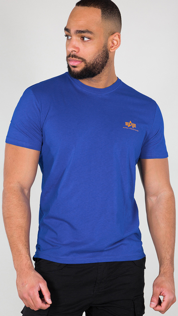 Alpha Industries Basic T Small Logo T-Shirt Bleu Orange 3XL