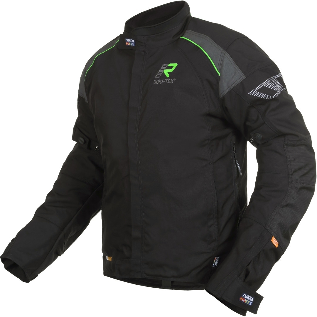 Rukka Herm Gore-Tex Motorcycle Textile Jacket Veste textile de moto Noir Vert 50