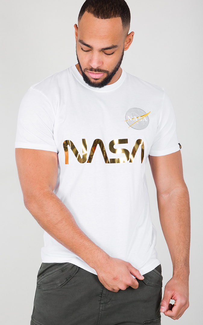 Alpha Industries NASA Reflective T-Shirt Blanc S