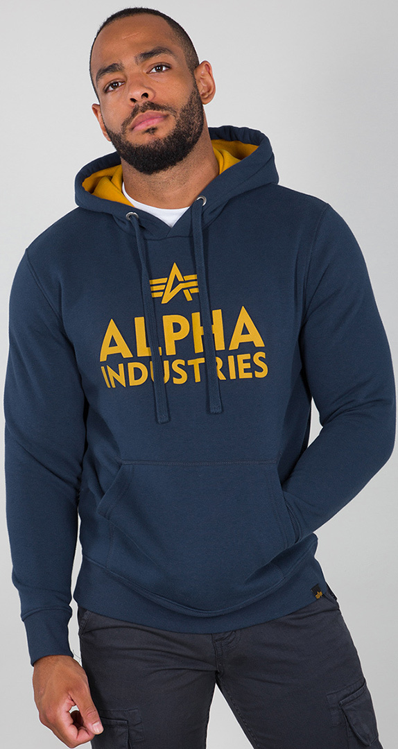 Alpha Industries Foam Print Chandail à capuchon Bleu 5XL