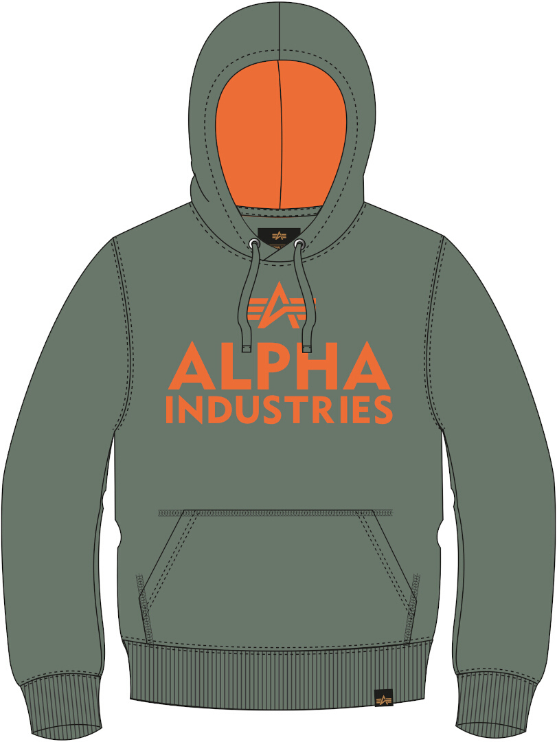 Alpha Industries Foam Print Chandail à capuchon Vert Orange S