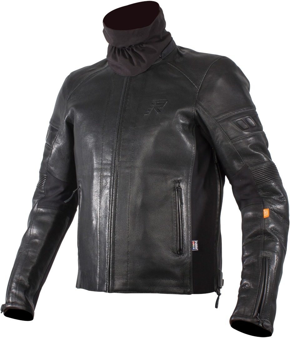Image of Rukka Aramos Veste de moto en cuir Noir Argent 46
