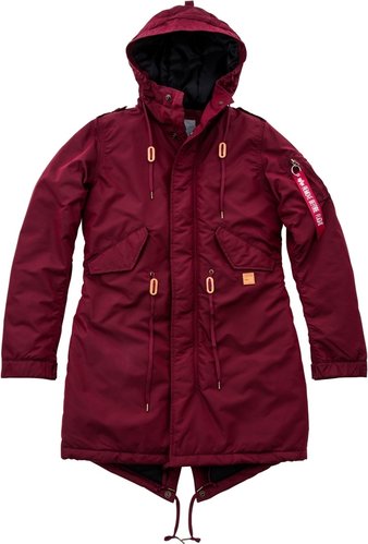 Alpha Industries Fishtail Cw Tt Dames Jas Rood Xs alpha industries kopen in de aanbieding