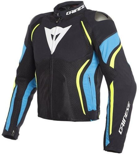 Dainese Estrema Air Tex Motorfiets Textiel Jas Zwart Blauw Geel 50 dainese kopen in de aanbieding
