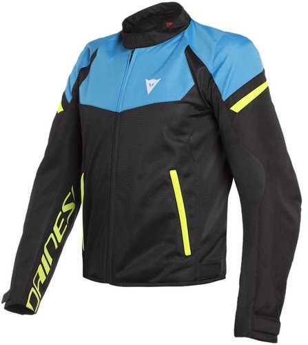 Dainese Bora Air Tex Motorfiets Textiel Jas Zwart Blauw Geel 48 dainese kopen in de aanbieding