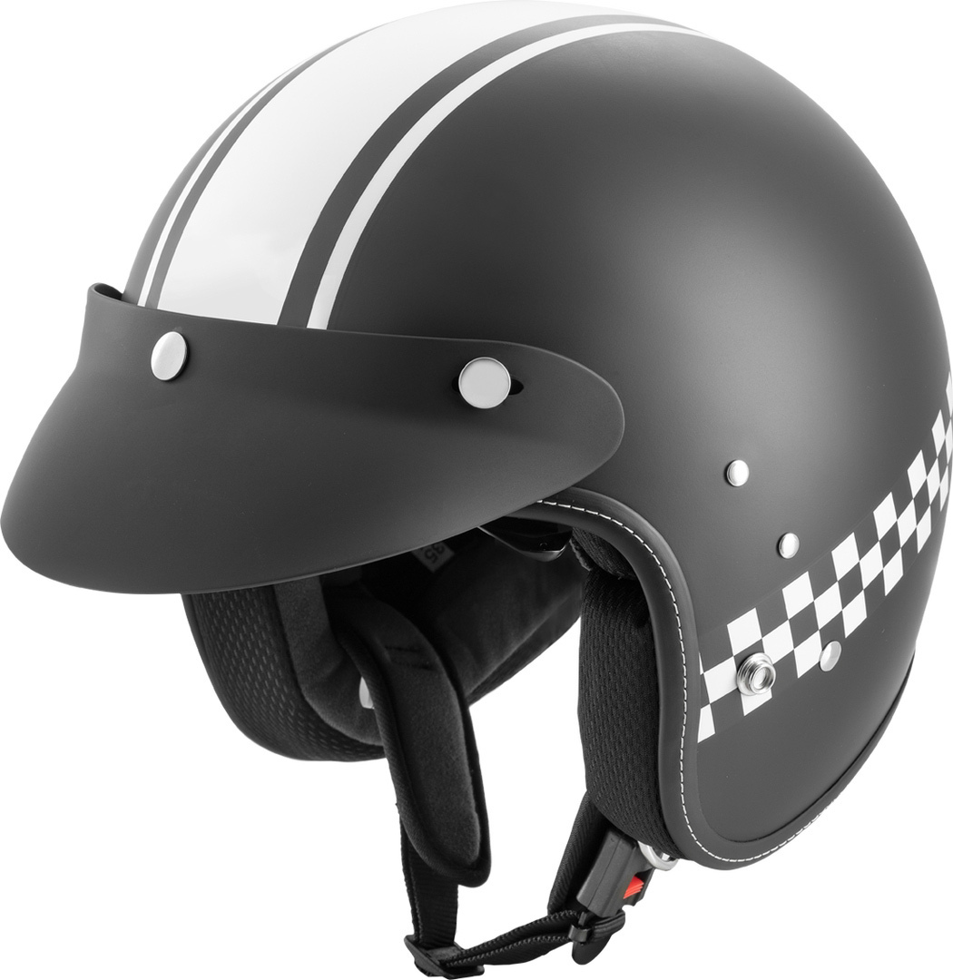 Rocc Clasic Pro TT Casque de moto Noir Blanc XS