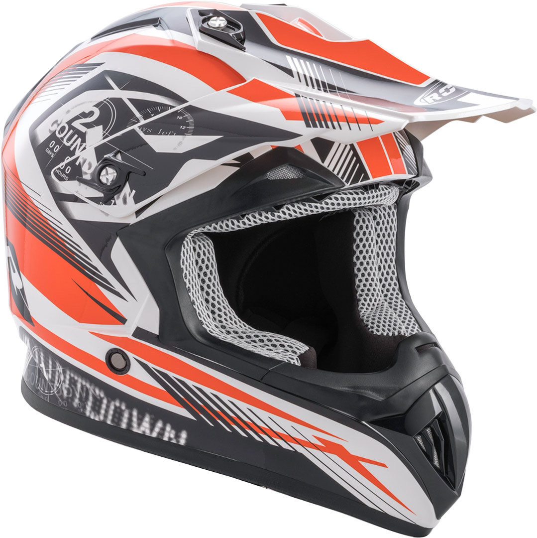 Rocc 742 Casque de motocross Noir Blanc Orange XL