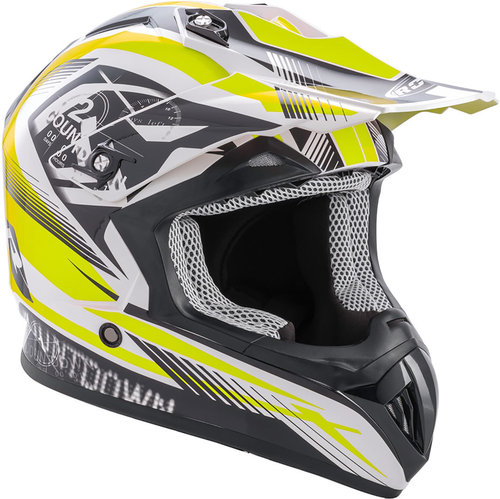 Rocc 742 Motorcross Helm Zwart Wit Geel Xs rocc kopen in de aanbieding