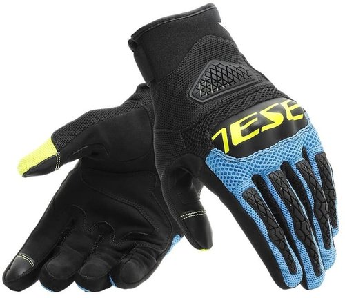 Dainese Bora Motorfiets Handschoenen Zwart Blauw Geel Xs dainese kopen in de aanbieding