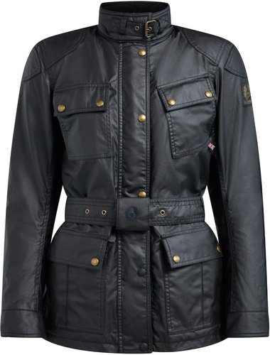 Belstaff Trialmaster Pro Waxed Jas Dames Zwart 38 belstaff kopen in de aanbieding