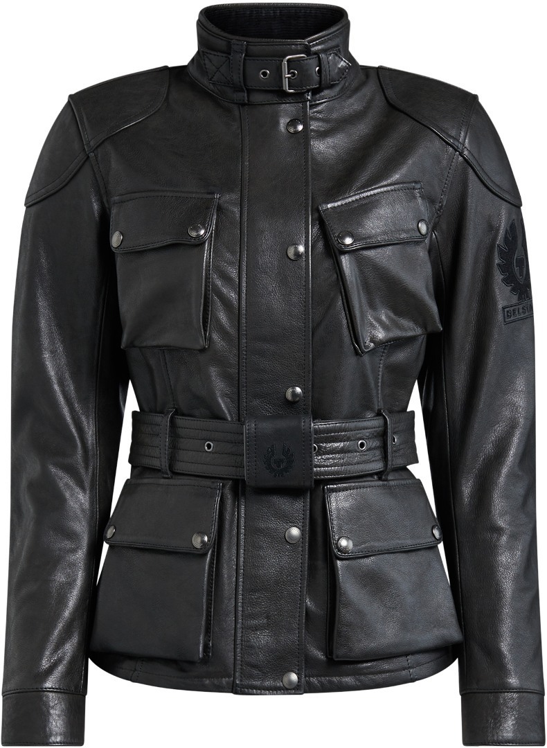 Belstaff Trialmaster Pro Veste de moto en cuir de dames Noir 44