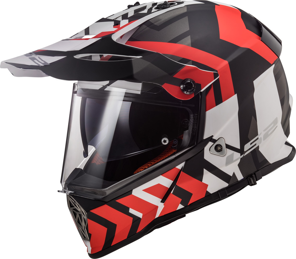 LS2 Pioneer MX436 Xtreme Casque de motocross Noir Blanc Rouge L