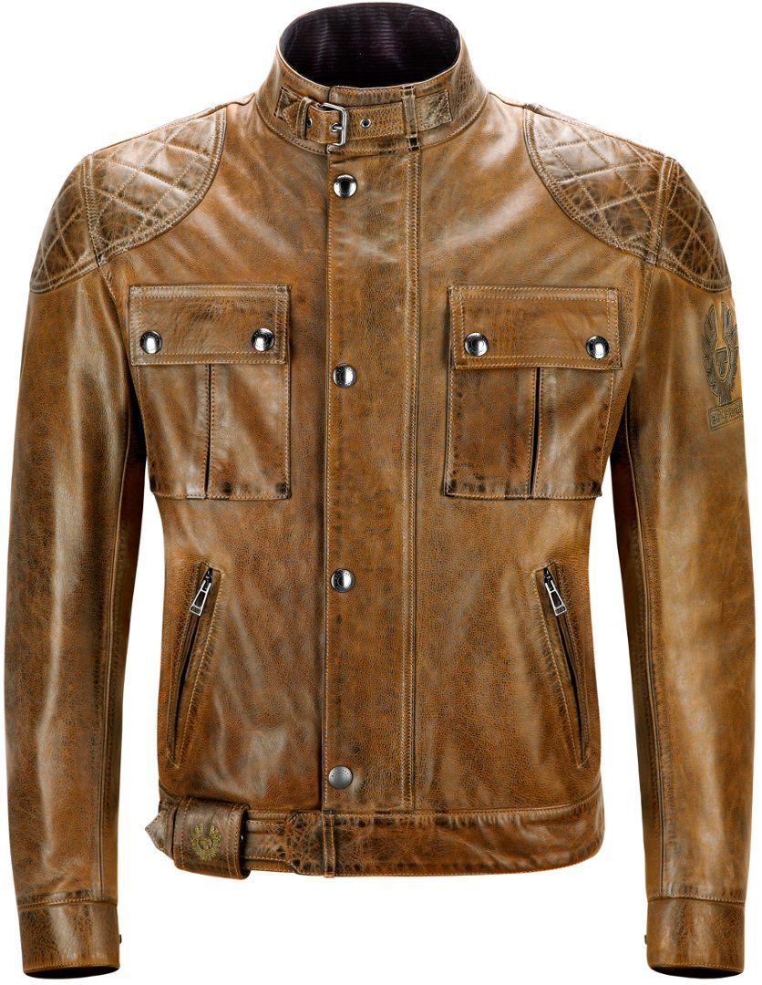 Image of Belstaff Brooklands Veste de moto en cuir Brun S