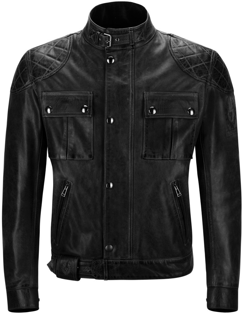 Image of Belstaff Brooklands Veste de moto en cuir Noir 3XL