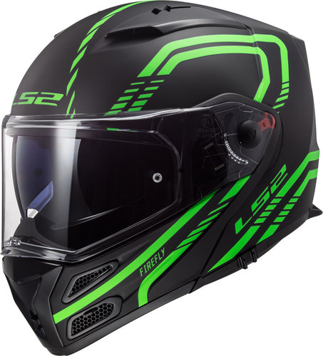 Ls2 Metro Evo Ff324 Firefly Motorhelm Zwart Groen ls2 kopen in de aanbieding