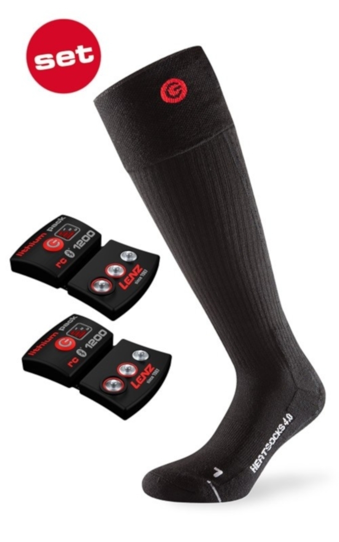 Lenz Set Lithium Battery Pack rcB 1200 + 4.0 Heatable Socks Pack de... Noir 35 36 37 38