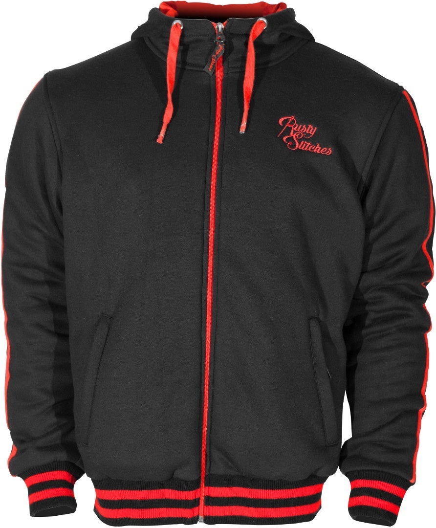 Image of Rusty Stitches George Veste Textile moto Noir Rouge 2XL