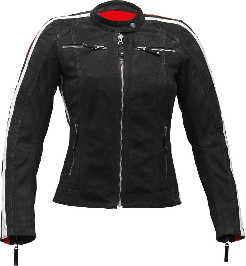 Rusty Stitches Uma Nubuck Veste de moto en cuir de dames Noir 36