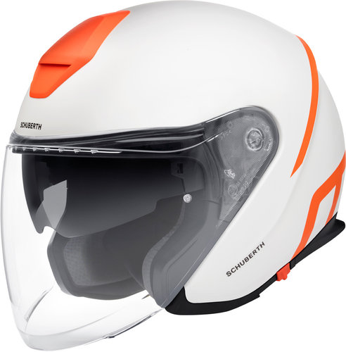 Schuberth M1 Pro Strike Jet Helm Wit Oranje Xs schuberth kopen in de aanbieding