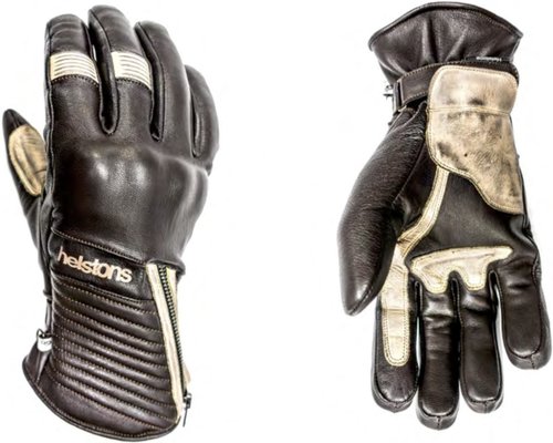 Helstons Stripe Waterdichte Motorfiets Winterhandschoen Bruin helstons kopen in de aanbieding