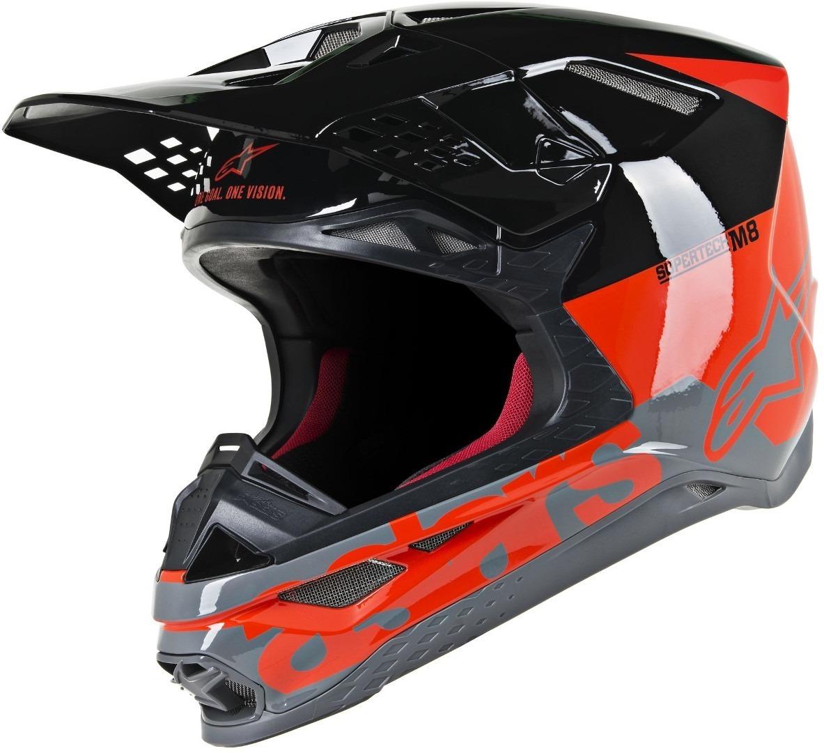 Alpinestars Supertech S-M8 Radium Casque de motocross Noir Gris Rouge S