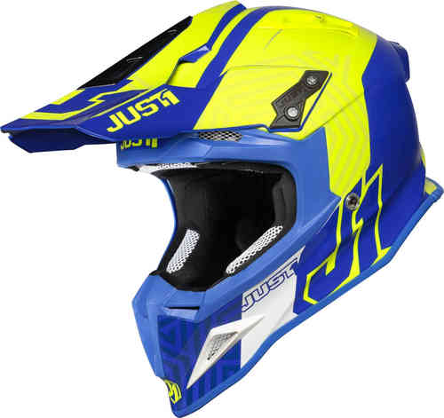 Just1 J12 Syncro Casco de Motocross Amarillo Azul S