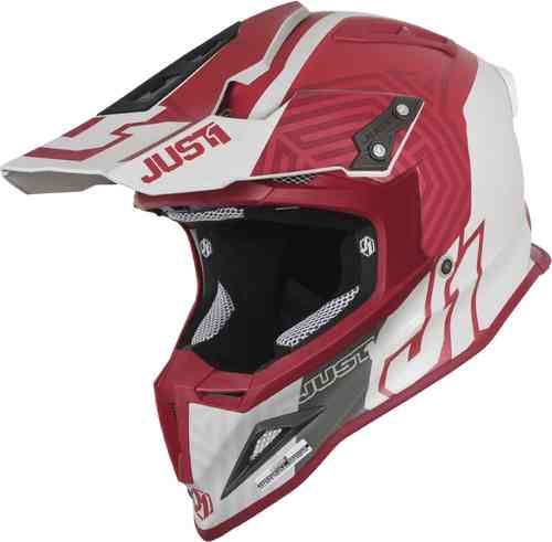 Just1 J12 Syncro Casco de Motocross Blanco Rojo M