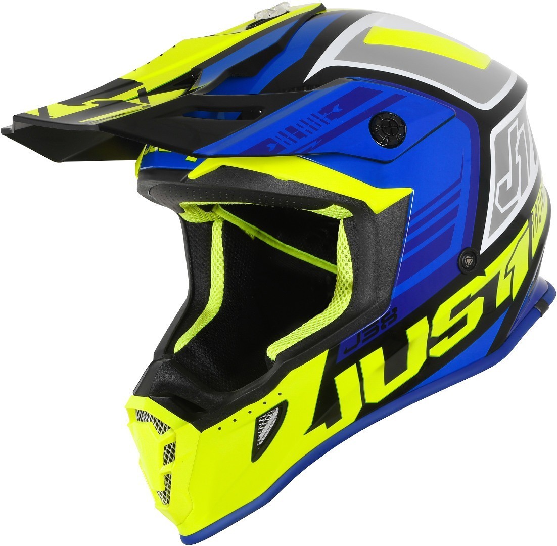 Just1 J38 Blade Casque de motocross Jaune Bleu XS