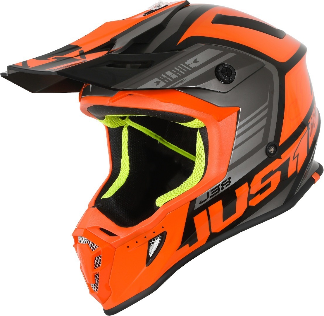 Just1 J38 Blade Casque de motocross Noir Orange XS