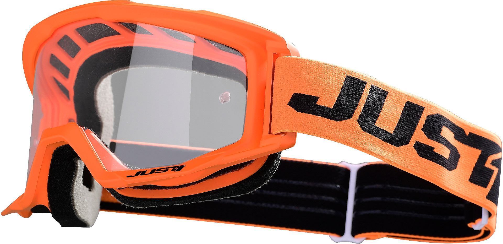 Just1 Vitro Masques de motocross Noir Orange unique taille