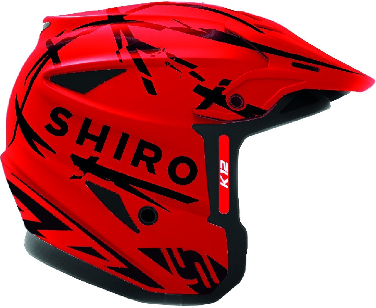 Shiro K-12 Casque Noir Rouge XS