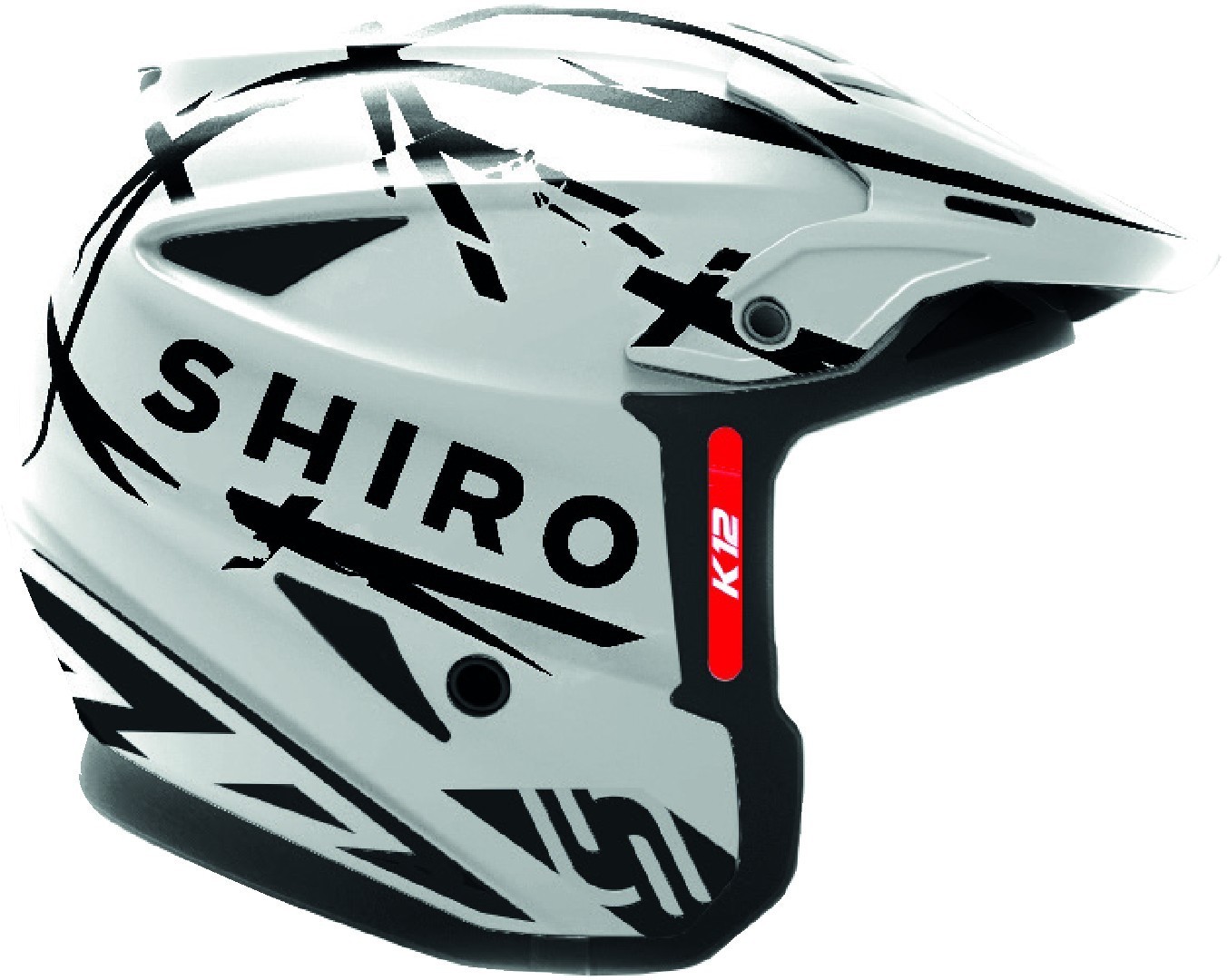 Shiro K-12 Casque Noir Blanc XS