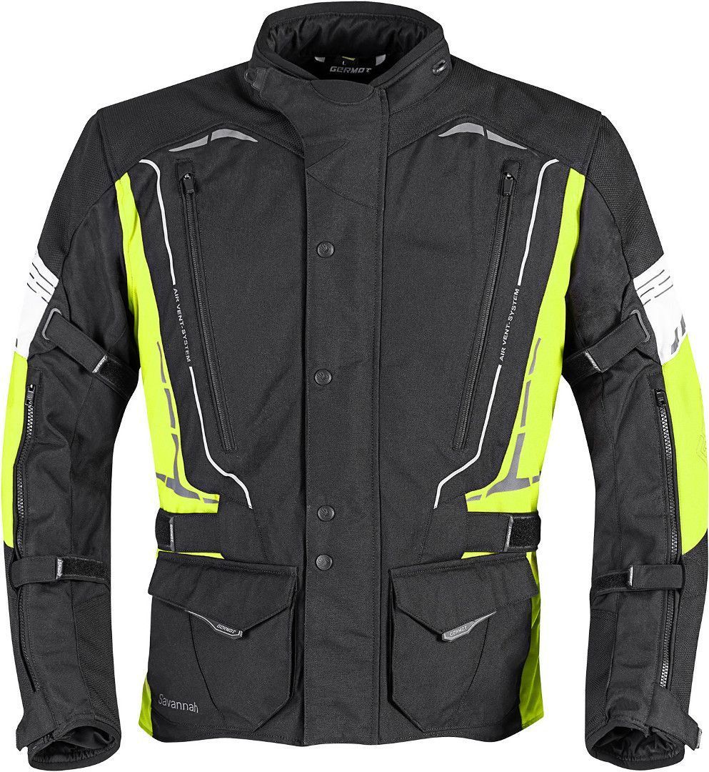 Image of Germot Savannah Veste Textile moto Noir Jaune 3XL