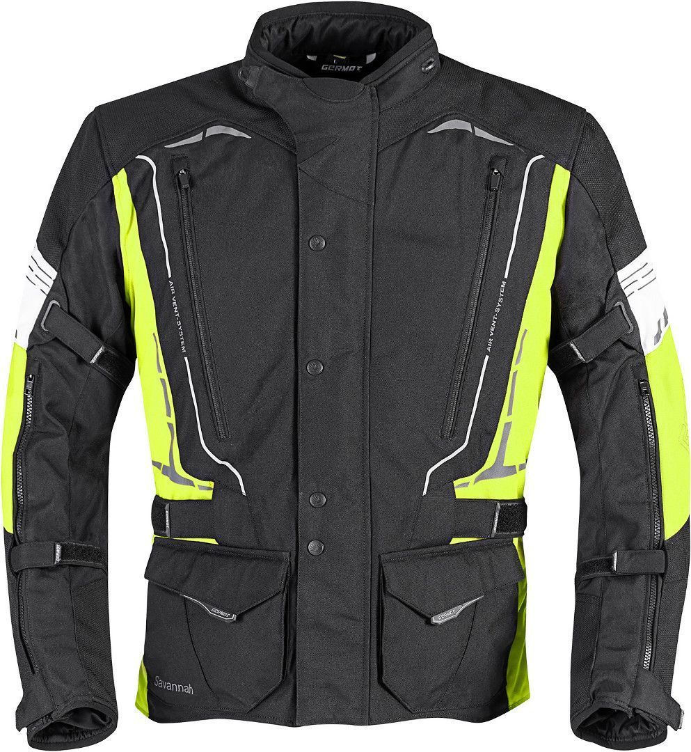 Germot Savannah Veste Textile moto Noir Jaune 3XL