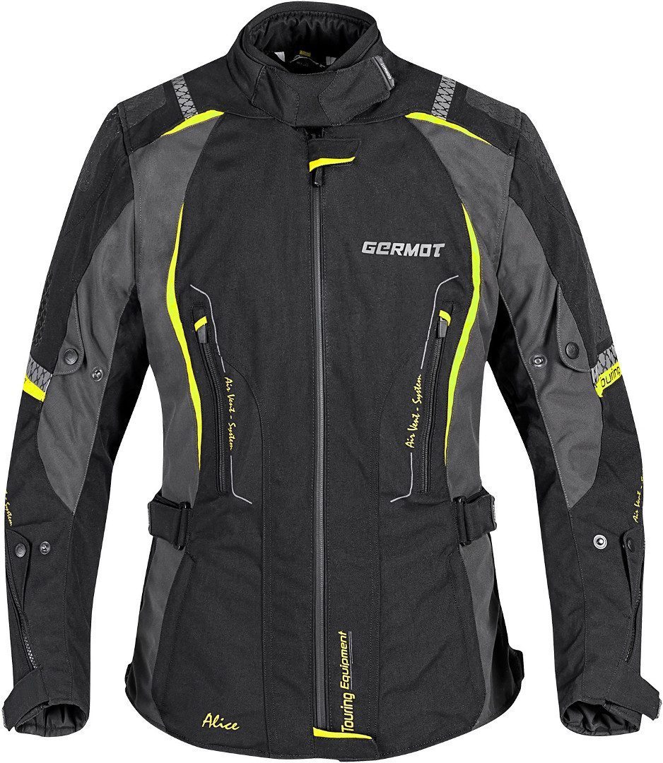 Image of Germot Alice Veste de dames moto Textile Noir Jaune 38