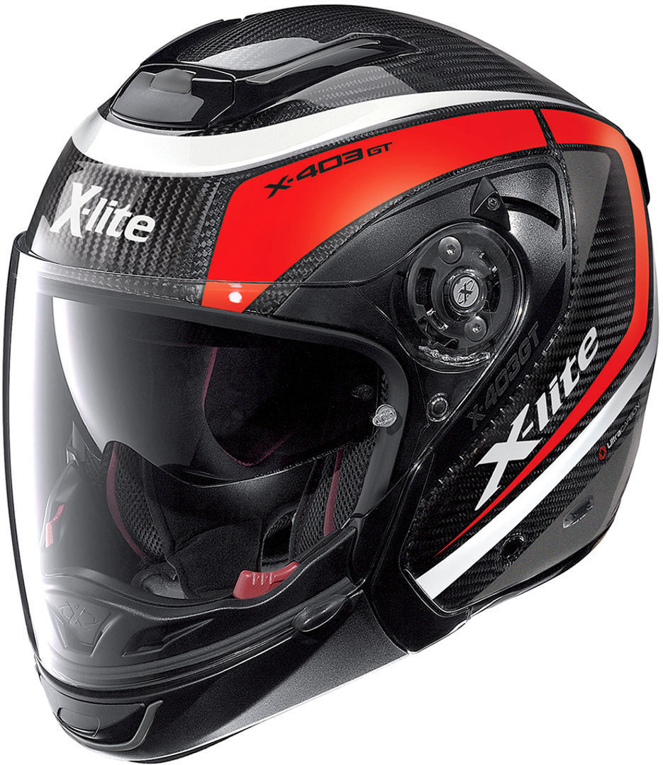 X-Lite X-403 GT Ultra Cabon Meridian N-Com Casque Noir Blanc Rouge L