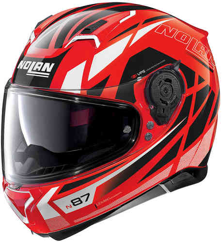 Nolan N87 Originality N Com Helm Zwart Wit Rood nolan kopen in de aanbieding
