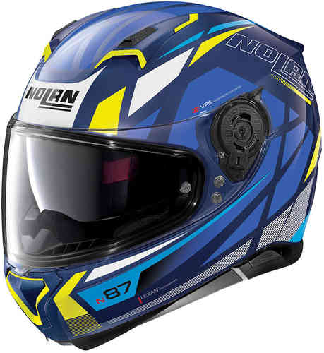 Nolan N87 Originality N Com Helm Zwart Wit Blauw Xl nolan kopen in de aanbieding